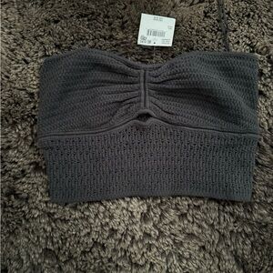 Zara Dark Gray Knit Crop Top